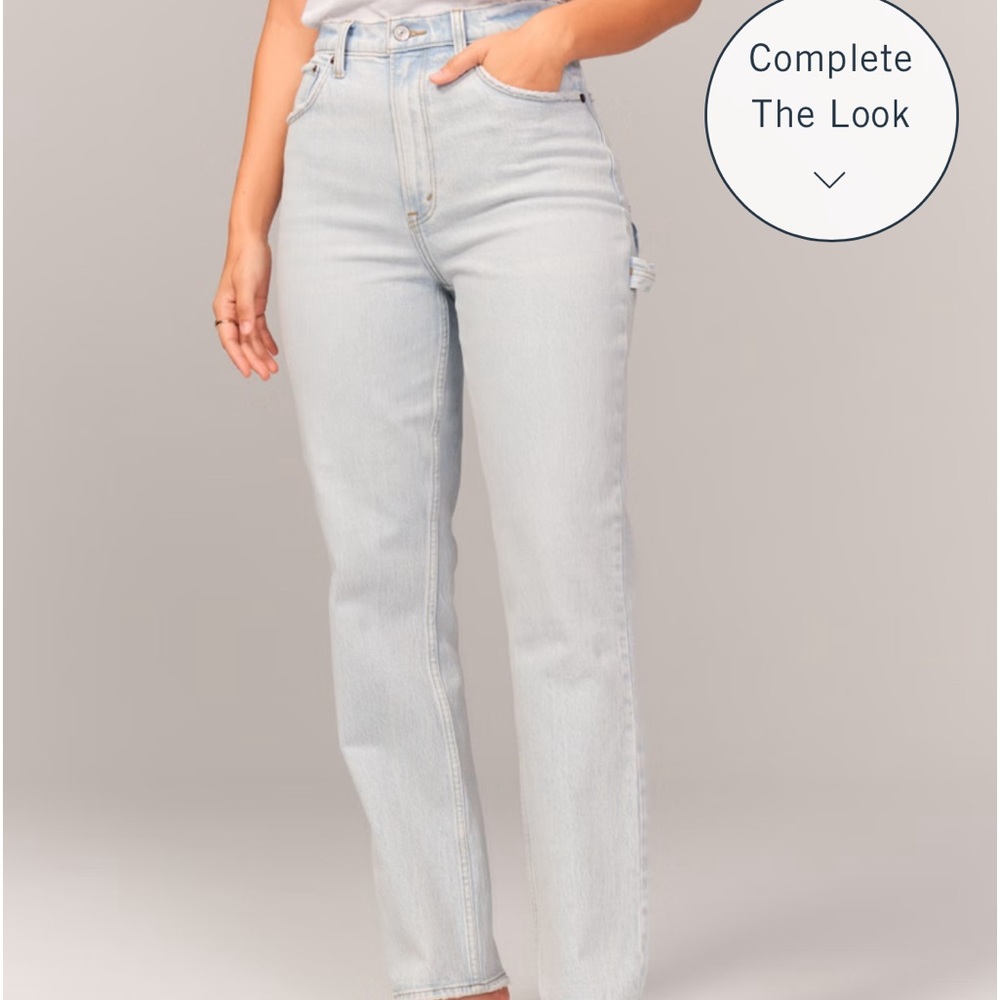 Abercrombie & Fitch Curve Love Ultra High Rise 90s Straight Carpenter Jean